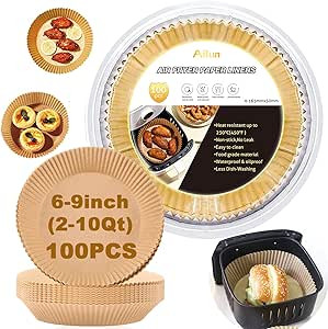 Ailun Air Fryer Disposable Paper Liners, 100PCS Non-Stick Air Fryer Parchment Liner, Oil Resistan... | Amazon (US)