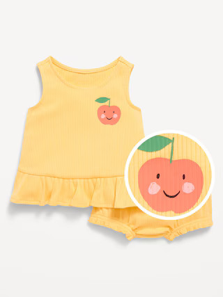 Sleeveless Ribbed Ruffle-Trim Top and Shorts Set for Baby | Old Navy | Old Navy (US)