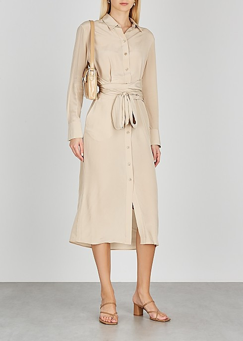 Jarvisse stone silk shirt dress | Harvey Nichols (Global)