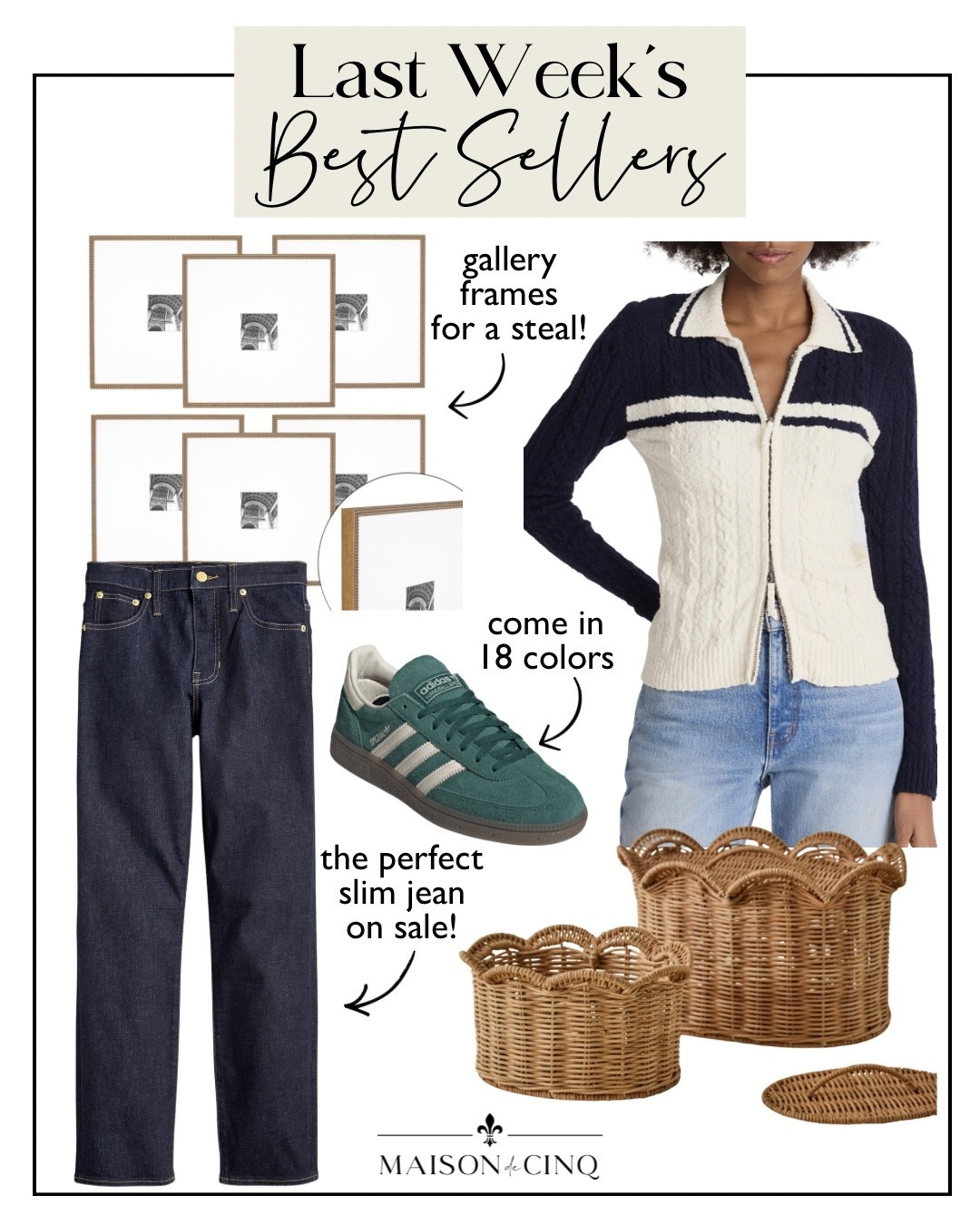 Last week’s best sellers include a pretty cardigan sweater, flattering slim jeans on sale, the cutest baskets EVER, and more!

Home decor, spring decor, winter fashion, winter outfit, gallery frames, wall decor, storage 

#LTKOver40 #LTKHome #LTKFindsUnder100