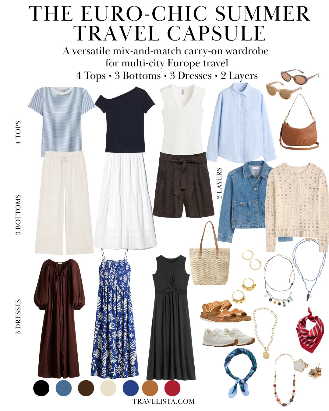The pieces from my Euro-Chic Summer Travel Capsule ✈️
This collection is built around versatile separates, lightweight layers, comfortable walking shoes, and accessories that work across multiple destinations.
Think city sightseeing, train days, dinners out, changing weather, and carry-on travel, all without overpacking.
These are the types of pieces I look for when building a summer capsule that can mix, match, layer, and repeat effortlessly throughout a trip.

#LTKOver40 #LTKTravel