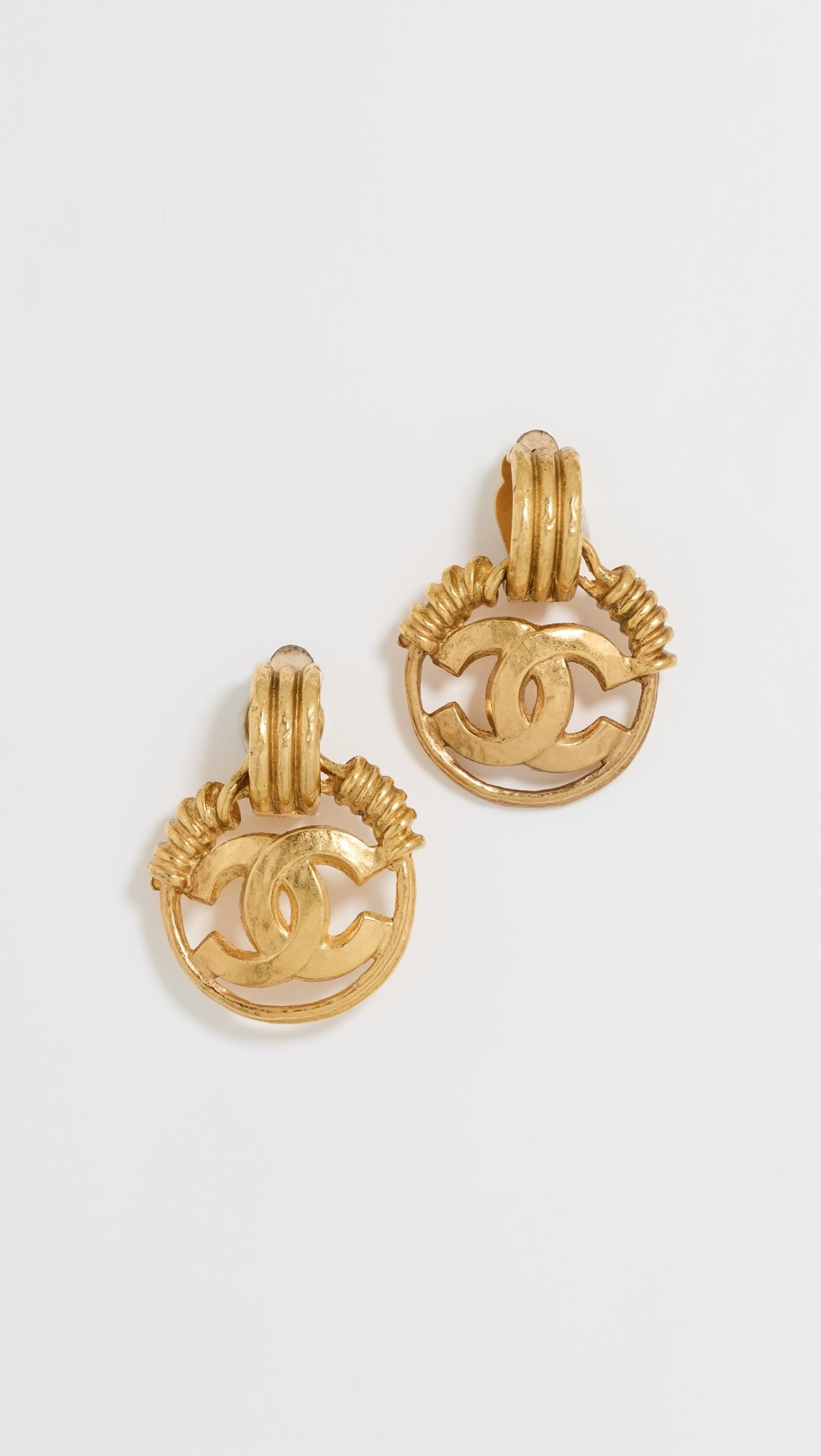 Chanel Gold Circle Dangle Earrings | Shopbop