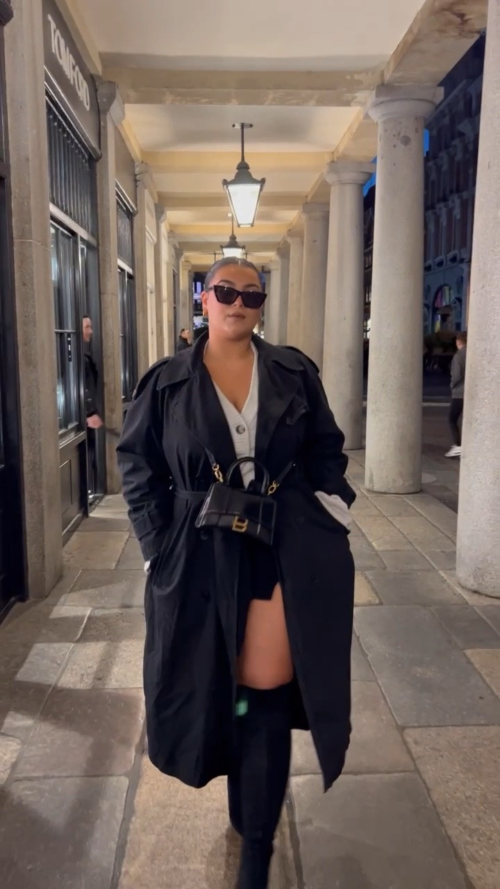 Black trench and over the knee boots outfit 🖤

#LTKstyletip #LTKshoecrush #LTKSeasonal