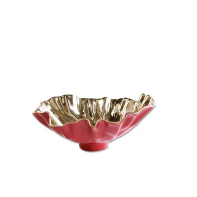 THANNI Bloom Medium Bowl (Red And Gold) | Wayfair North America