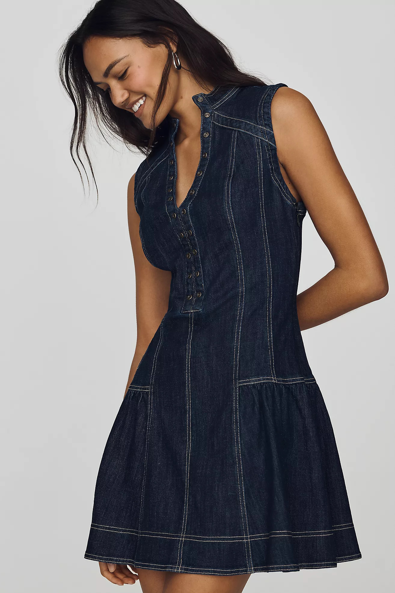 Pilcro seamed Denim Mini Dress | Anthropologie (US)