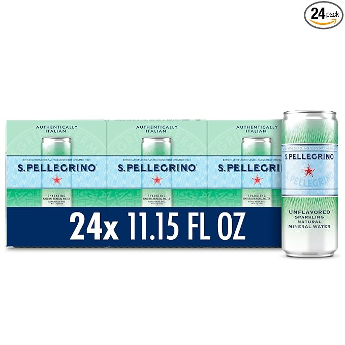 S.Pellegrino Sparkling Natural Mineral Water, Unflavored, 11.15 Fl. Oz (Pack of 24) | Amazon (US)