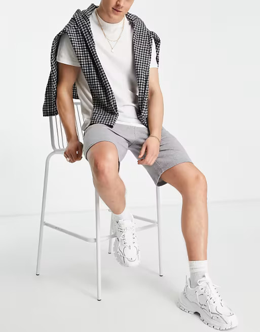 ASOS DESIGN slim shorts in grey marl | ASOS (Global)