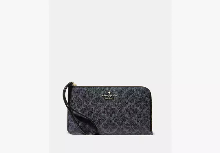 Lucy Spade Flower Medium L-Zip Wristlet | Kate Spade Outlet