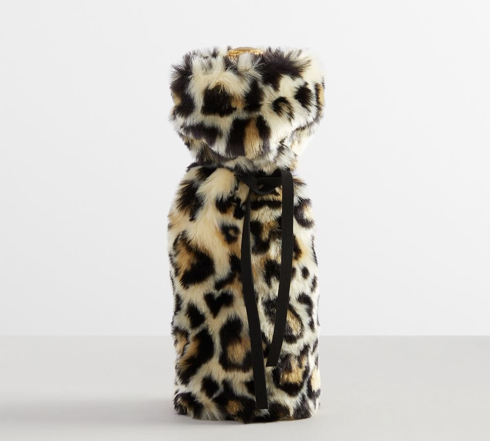 Leopard Faux Fur Wine Bag | Pottery Barn (US)