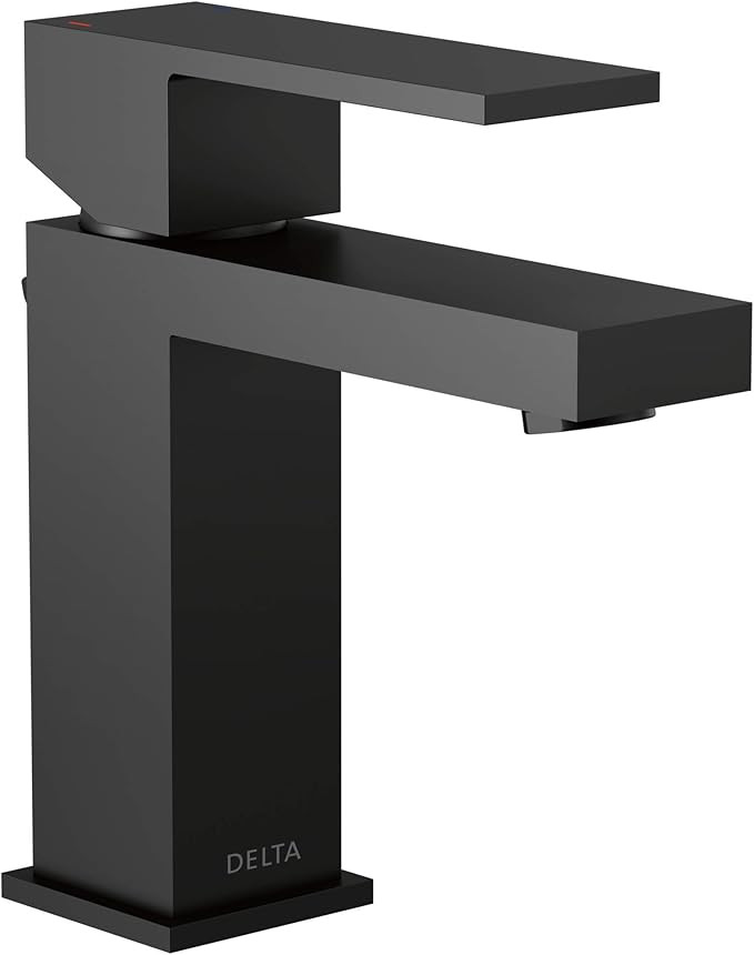 Delta Faucet Modern Matte Black Bathroom Faucet Single Hole, Matte Black Single Hole Bathroom Fau... | Amazon (US)