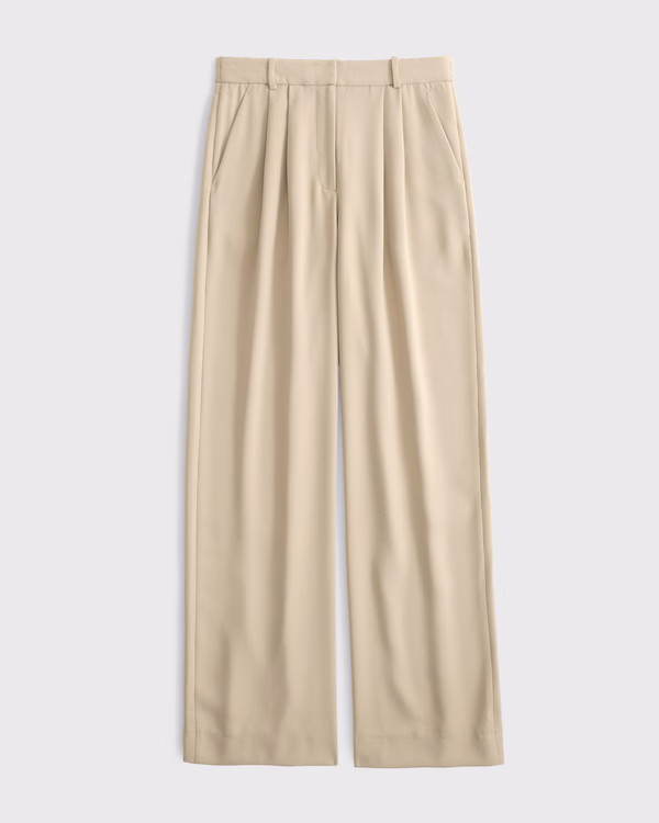A&F Sloane Crepe Tailored Wide Leg Pant | Abercrombie & Fitch (US)