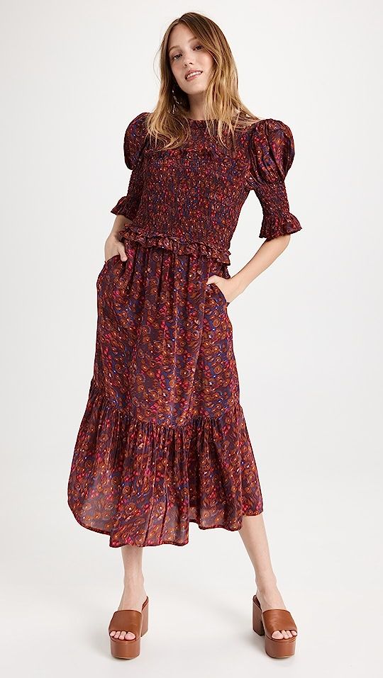 Ilana Ikat Puff Sleeve Smocked Dress | Shopbop