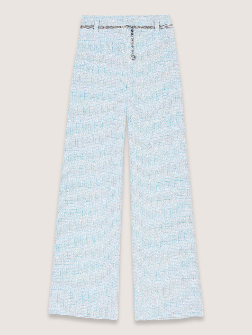 Tweed trousers with belt Blue for Women | Maje | Maje US