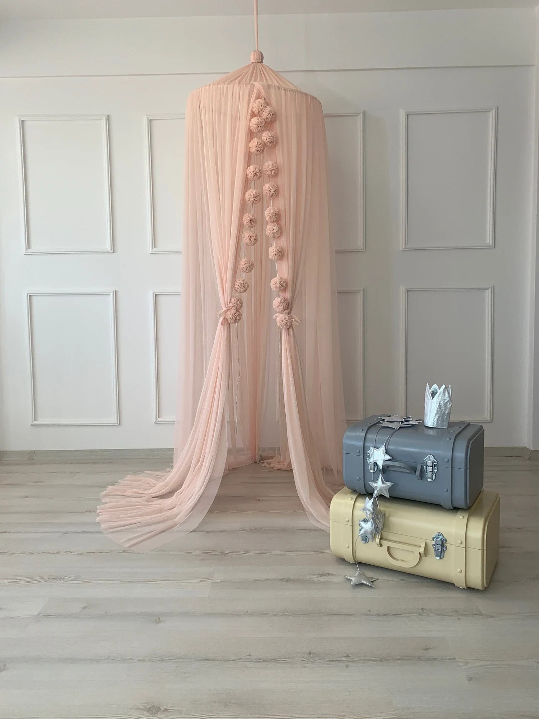 Light Salmon Canopy Bed Baldachin Tent Tulle Princess Tent - Etsy | Etsy (US)