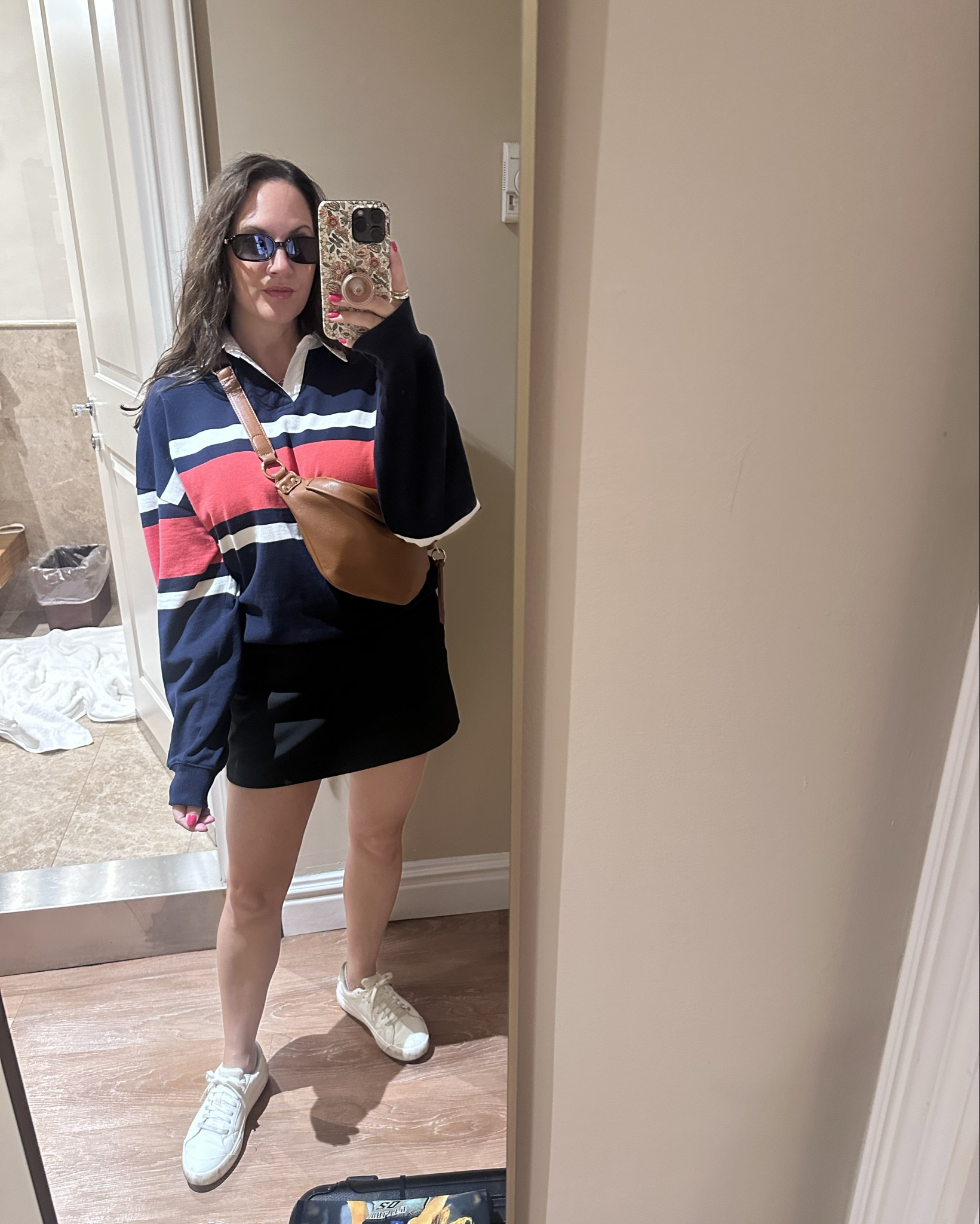 Florence daytime look! Was a little cooler this day so I wore this long sleeve polo from #Aritzia with a #skort from #Uniqlo. Don’t sleep on these sneakers either — if you have an upcoming Europtrip, you need these!!!! 

#LTKdayinmylife #LTKootd #LTKSeasonal