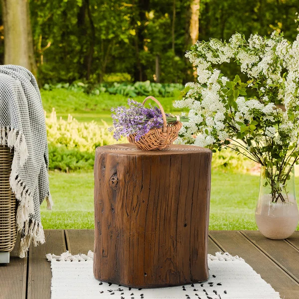 Cordale Concrete Tree Stump End Table | Wayfair North America