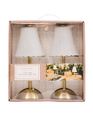 2pk 12x5 Frosted Scallop Acrylic Rechargeable Touch Lamps | TJ Maxx