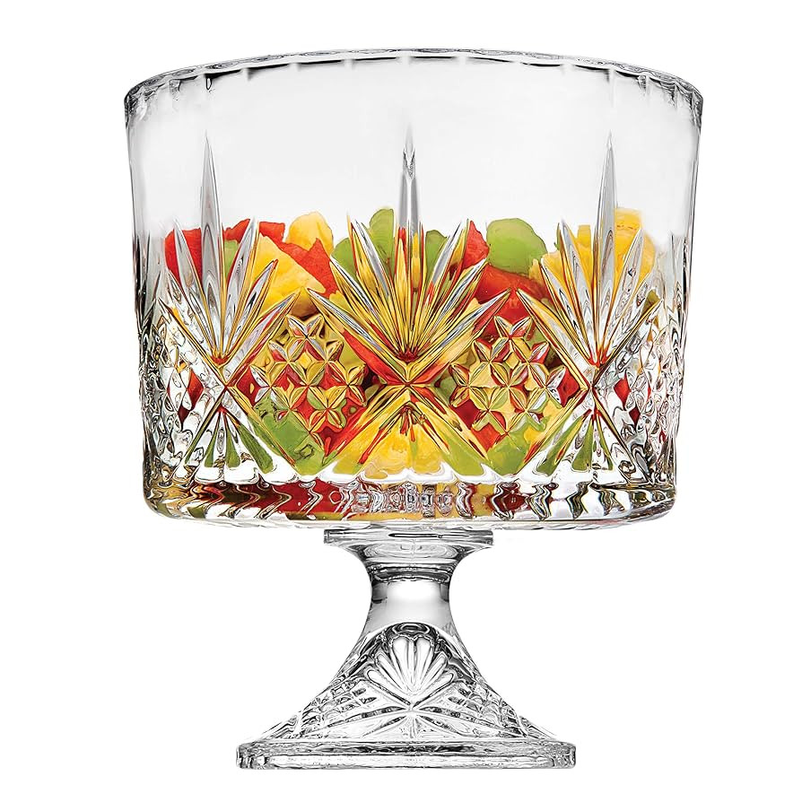 Godinger Trifle Bowl, Fruit Bowl, Crystal Glass Footed Trifle Bowls, Dessert Bowl, Dublin Collect... | Amazon (US)