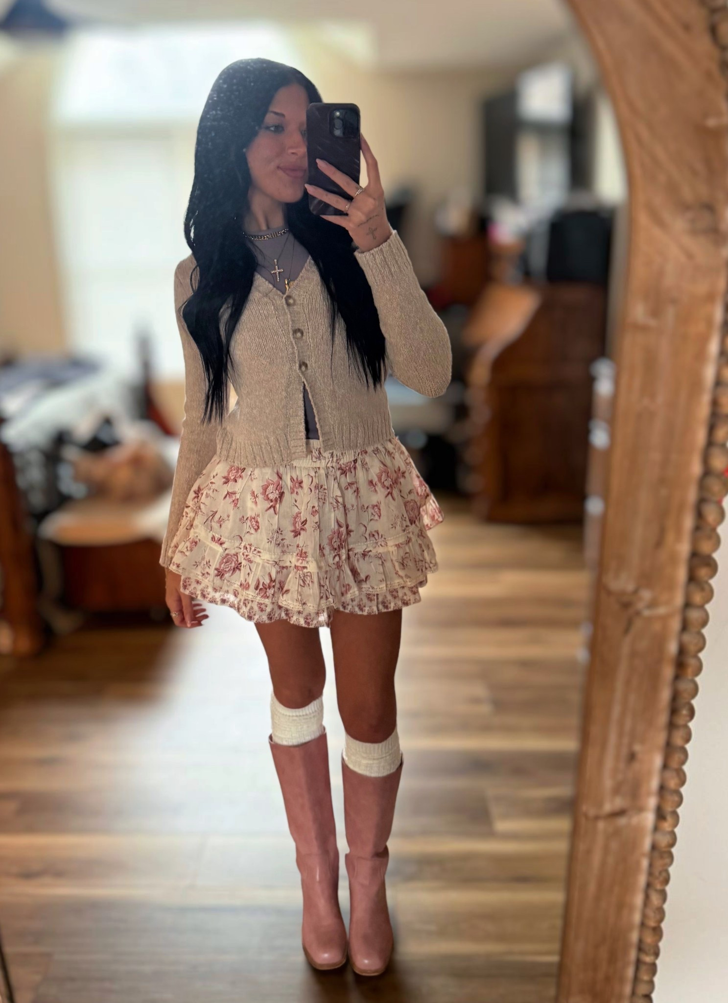 Happy Thanksgiving ✨🍂 Feeling way too obsessed with this fit today — grown-up vibes but still totally cute, chic, and me. Soft knits, flirty florals, and the prettiest pink boots… honestly a serve for the holiday table 🤍🦃

Linking everything for you because you need this energy in your closet too!

#LTKgrwm #LTKdayinmylife #LTKootd