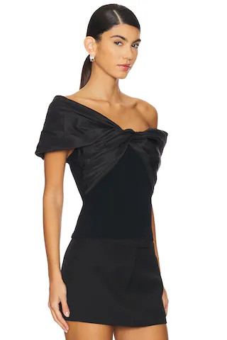 SIMKHAI Celiana Knit Combo Top in Black from Revolve.com | Revolve Clothing (Global)