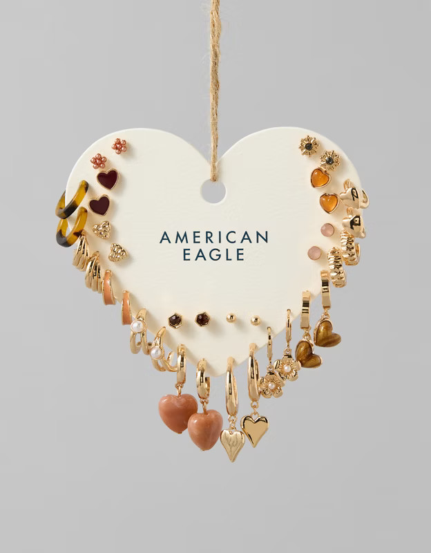 AE Gold Earrings 18-Pack | American Eagle Outfitters (US & CA)