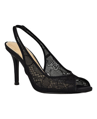 Women's Kisco Lace Peep Toe Slingback Pumps | Macy's