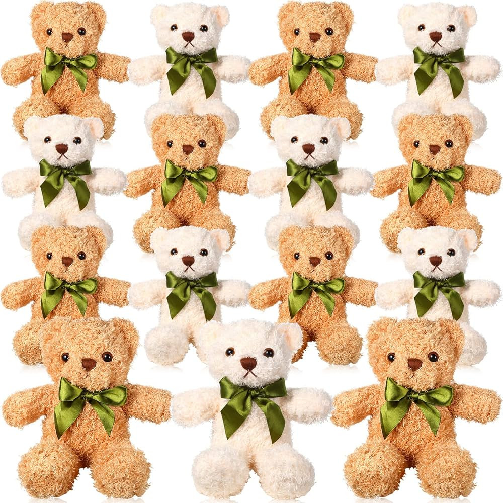 15 Pieces Plush Stuffed Bears, 10 Inch Cute Soft Stuffed Bear Toy with Bow Tie for Graduation Bab... | Amazon (US)