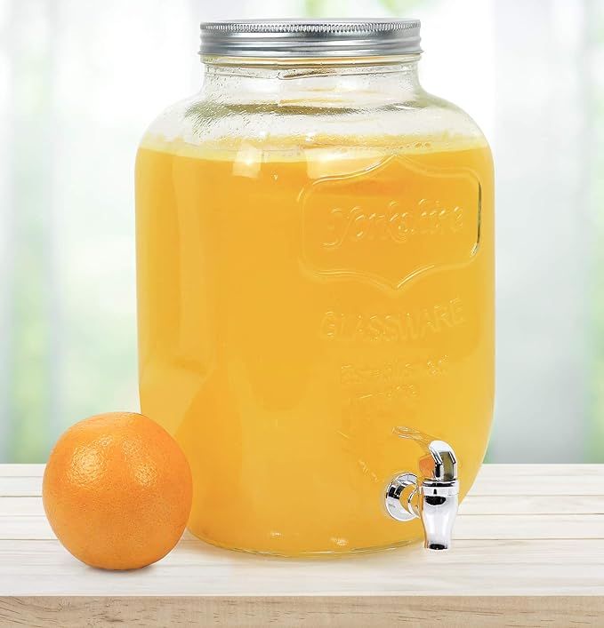Estilo Glass Beverage Drink Dispenser With Leak Free Spigot, 1 Gallon, Clear | Amazon (US)