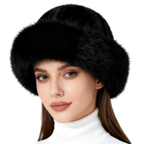 APODESS Pelzmütze Damen, 2026 Neu Plüschmütze Faux Fuchs Pelz Wintermütze für Damen Warm Weich Russische Mütze für Reisen, Camping und Skifahren (DE/NL/SE/PL, Alphanumerisch, M, L, Schwarz) | Amazon (DE)