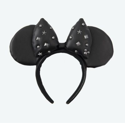 Disney Parks Minnie Mouse Ear Black Studs PU Leather Headband Tokyo Disneyland  | eBay | eBay US