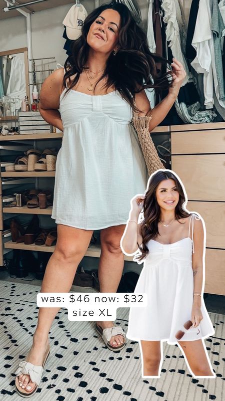 Pink Lily Memorial Day sale - use code 30TARYN - White linen summer dress (xl) smocked back and lined so cute Wearing an xl as a size 14 38dd bust 

#LTKsalealert #LTKcurves #LTKstyletip