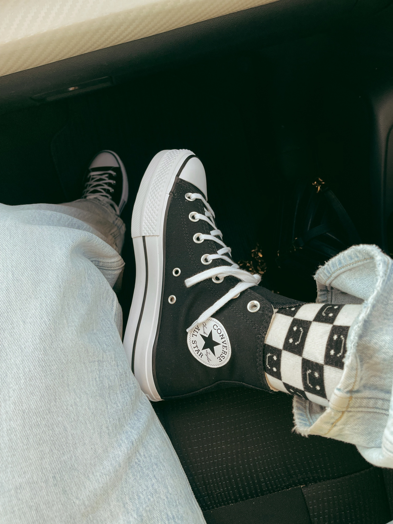 platform converse and smiley socks. shoes size: 8 (size down 1/2 size) 

#LTKunder100 #LTKstyletip #LTKshoecrush