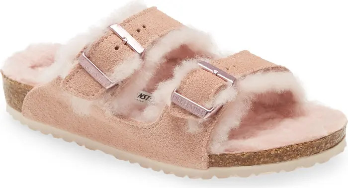 Birkenstock Kids' Arizona Genuine Shearling Slide Sandal | Nordstrom | Nordstrom