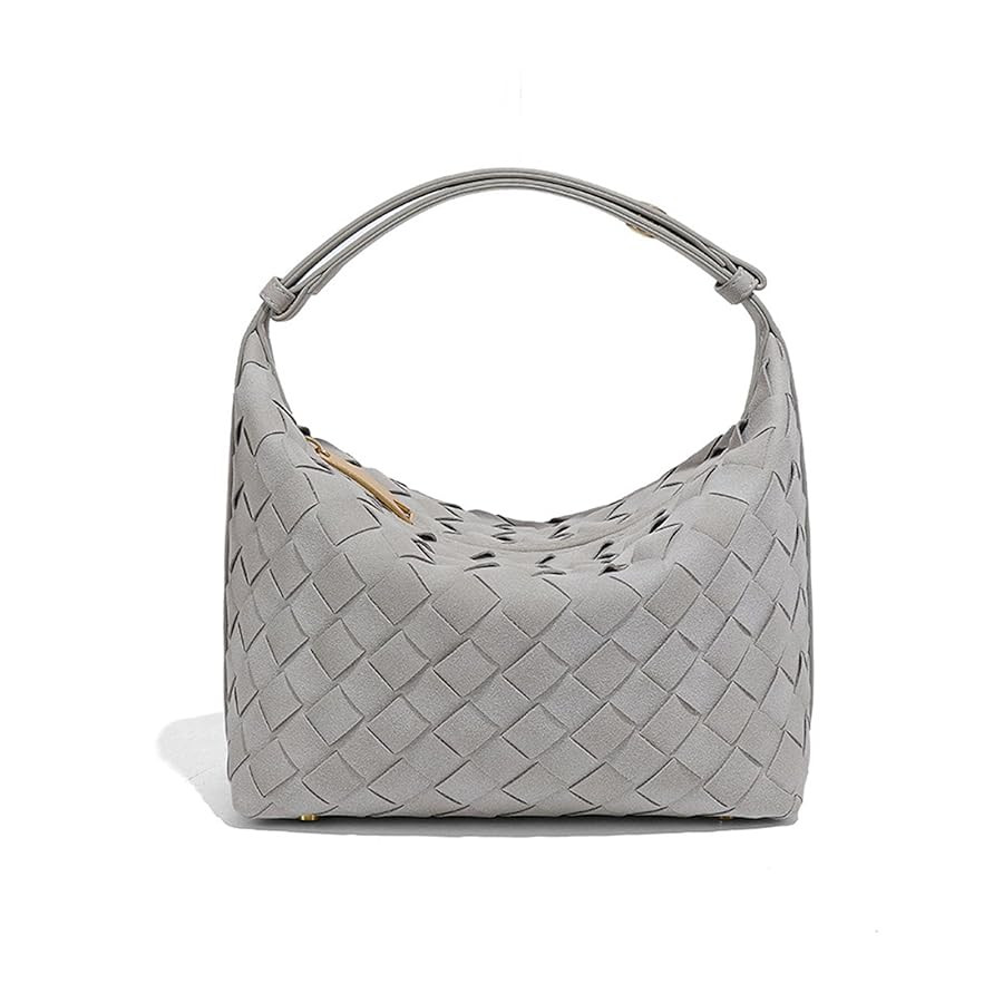 Luxurious Suede Hobo Bag - Women's Woven Leather Shoulder Bag with Spacious Interior | Amazon (US)