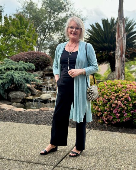 Organic linen pants size S
Organic linen cotton sweater size S
Spring outfit with column of black linen topped with Seagram cardigan. 


#LTKover40 #LTKstyletip #LTKSeasonal