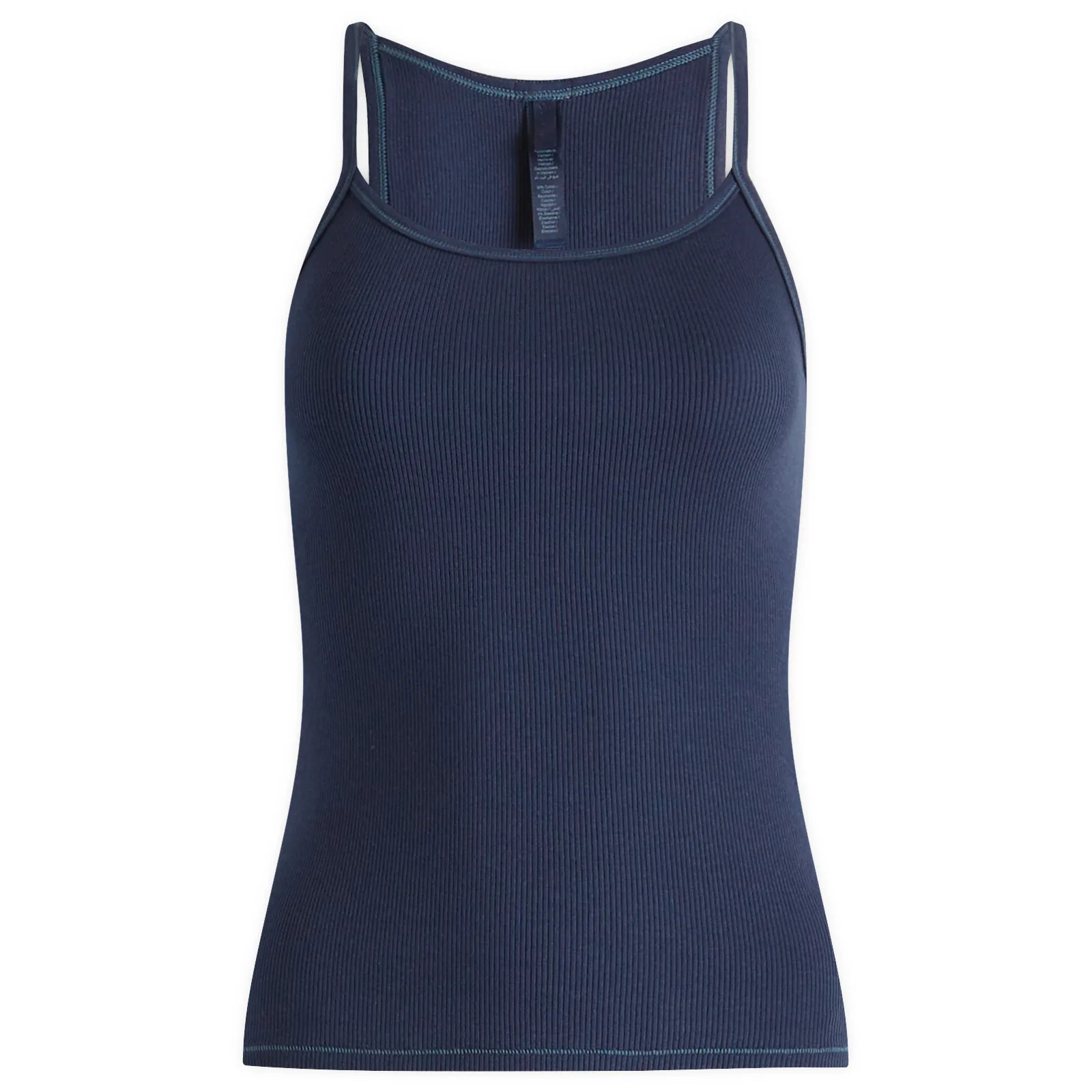 SKIMS Women's Cotton Rib Scoop Tank in Navy, Size Medium | END. Clothing