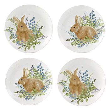 Linden Street Easter Bunny 4-pc. Stoneware Salad Plate | JCPenney