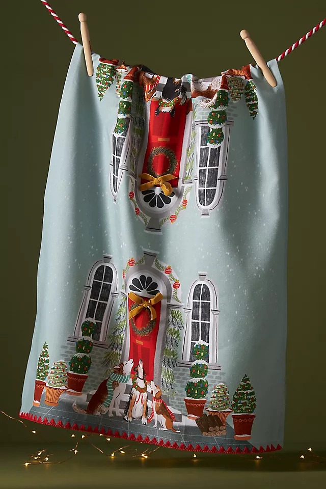 Dog Carolers Dish Towel | Anthropologie (US)