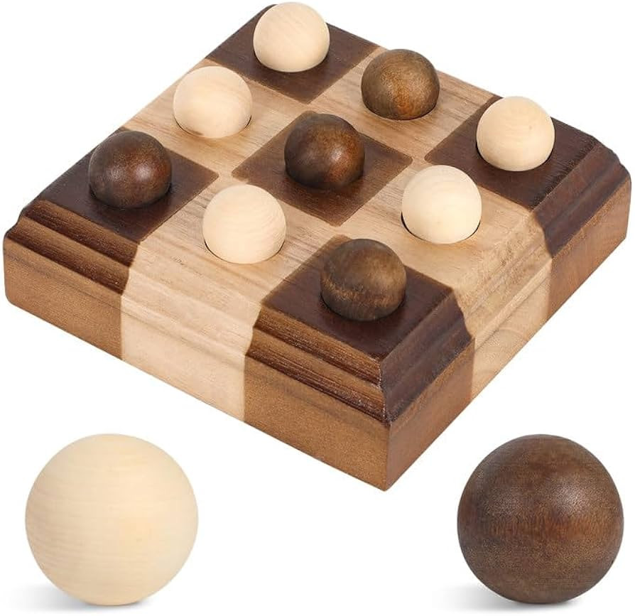 Tic Tac Toe Decor 8x8 Inch Wooden Tic Tac Toe Board Classic Wooden Family Board Coffee Table Deco... | Amazon (US)