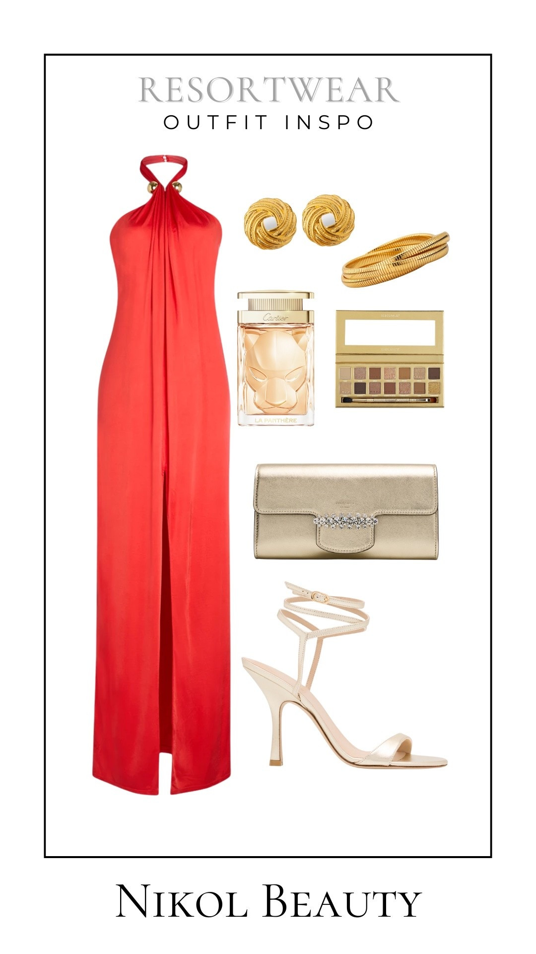 Resortwear but make it fiery. This bold red halter dress paired with gold accents is your go-to for sunset dinners and champagne nights.

resort evening look, bold resort outfit, vacation dinner style, luxury resortwear inspo, red halter dress, chic holiday look, tropical night outfit, summer resort edit, elegant resort style, beach vacation glam

#LTKStyleTip #LTKShoeCrush #LTKItBag