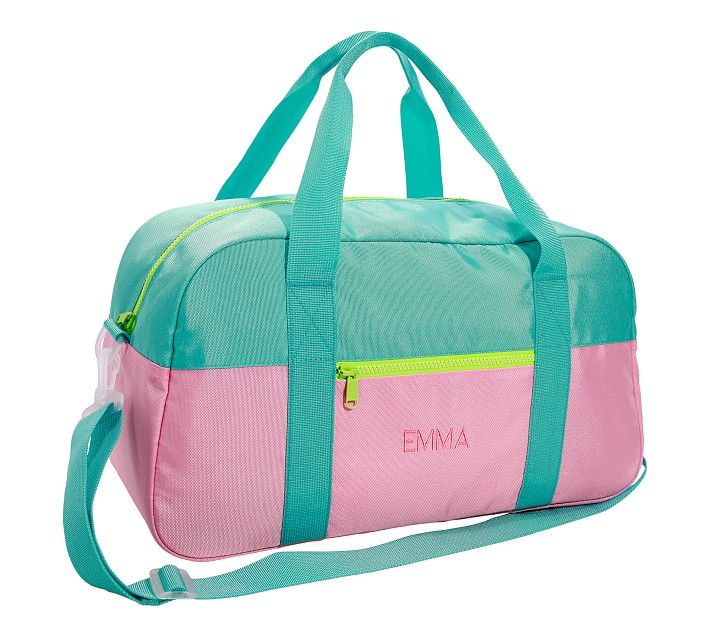 Astor Pink/Aqua/Lime Duffle Bag | Pottery Barn Kids