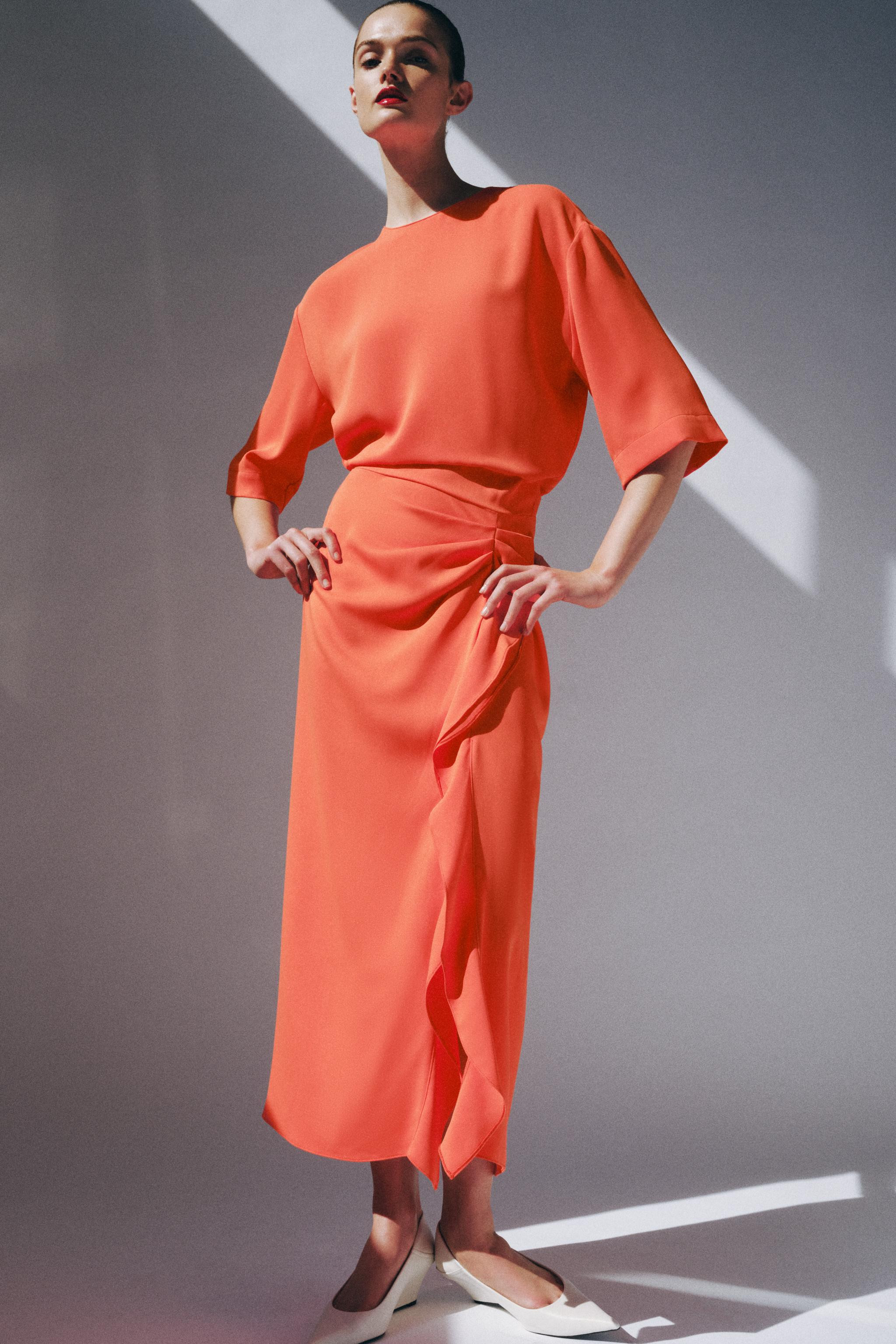 ZW COLLECTION DRAPED MIDI DRESS | Zara US