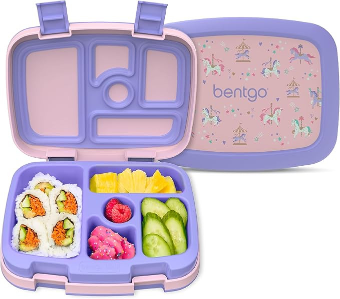 Bentgo® Kids Prints Leak-Proof, 5-Compartment Bento-Style Kids Lunch Box - Ideal Portion Sizes f... | Amazon (US)