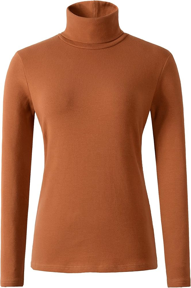 Women's Soft Cotton Turtleneck Top Basic Pullover Sweater | Amazon (US)