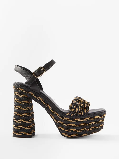 Castañer - Anne 130 Platform Espadrille Sandals - Womens - Gold | Matches (US)