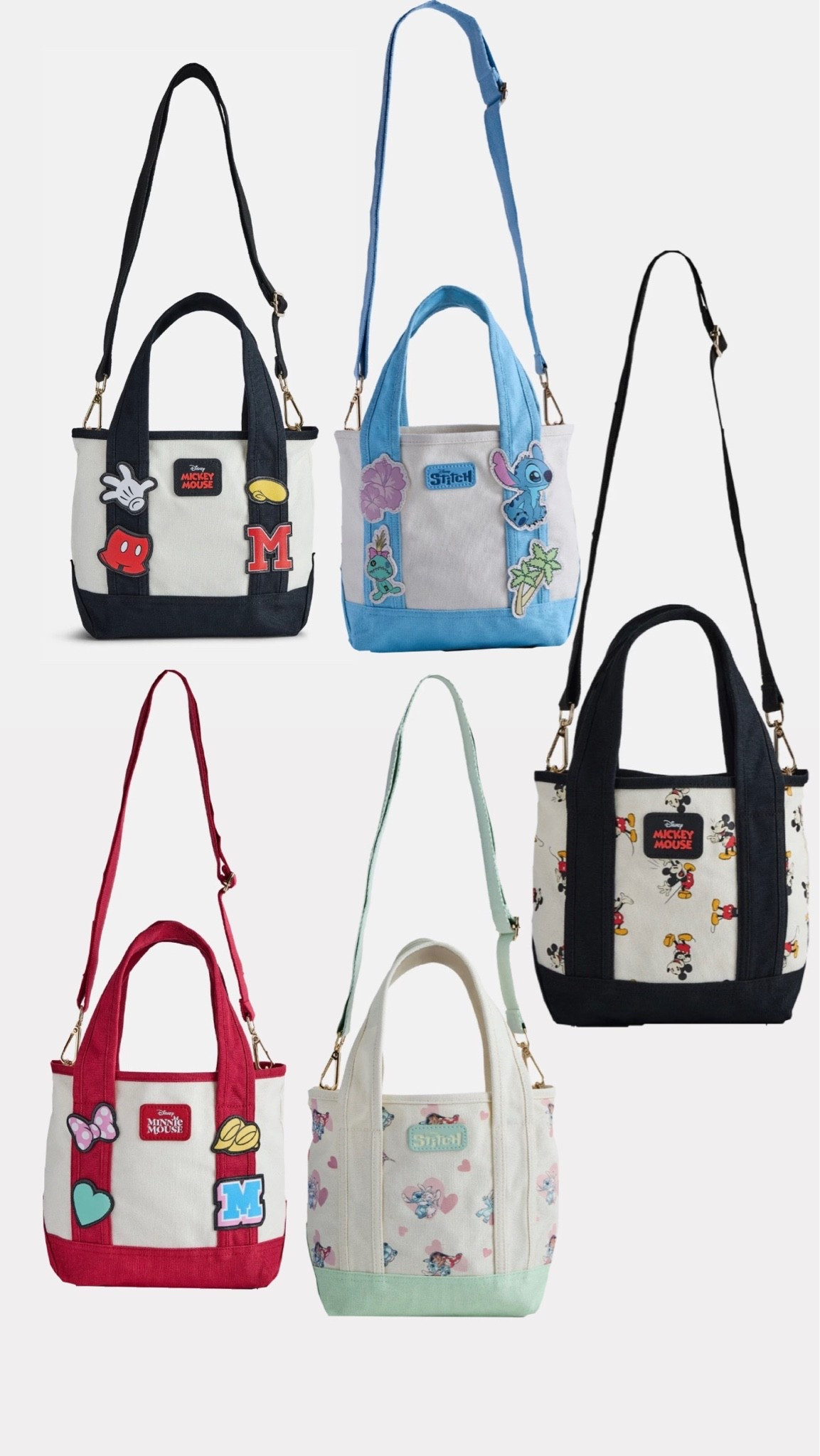 Disney canvas tote bags on mega sale! How cute are these?! Mickey, Minnie, Stitch. Comes with crossbody strap and right now they are under $10!!!

#LTKSaleAlert #LTKmomlife #LTKootd