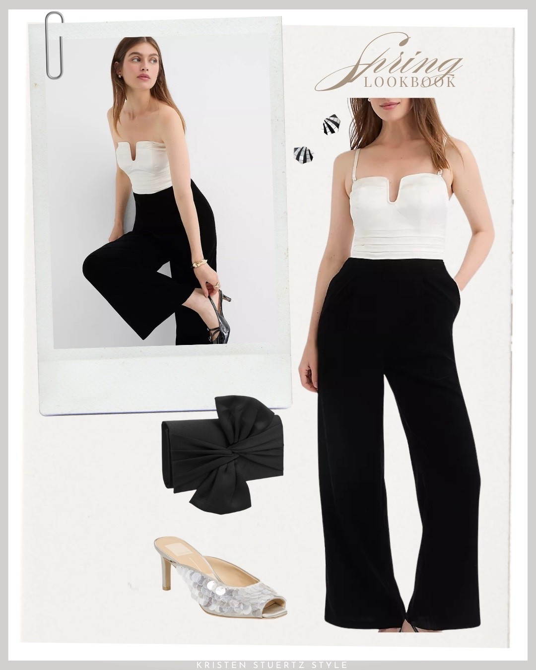 A pretty jumpsuit for date night or girls’ night! I’ve paired this  strapless velvet jumpsuit from Loft with a satin bow clutch, silver confetti heels, and shell style earrings. It’s the perfect fit for all your dressy nights on the town!

@ltk 

#date night outfits #spring outfits 2026 #ltkshoecrush

#LTKTall #LTKootd #LTKOver40