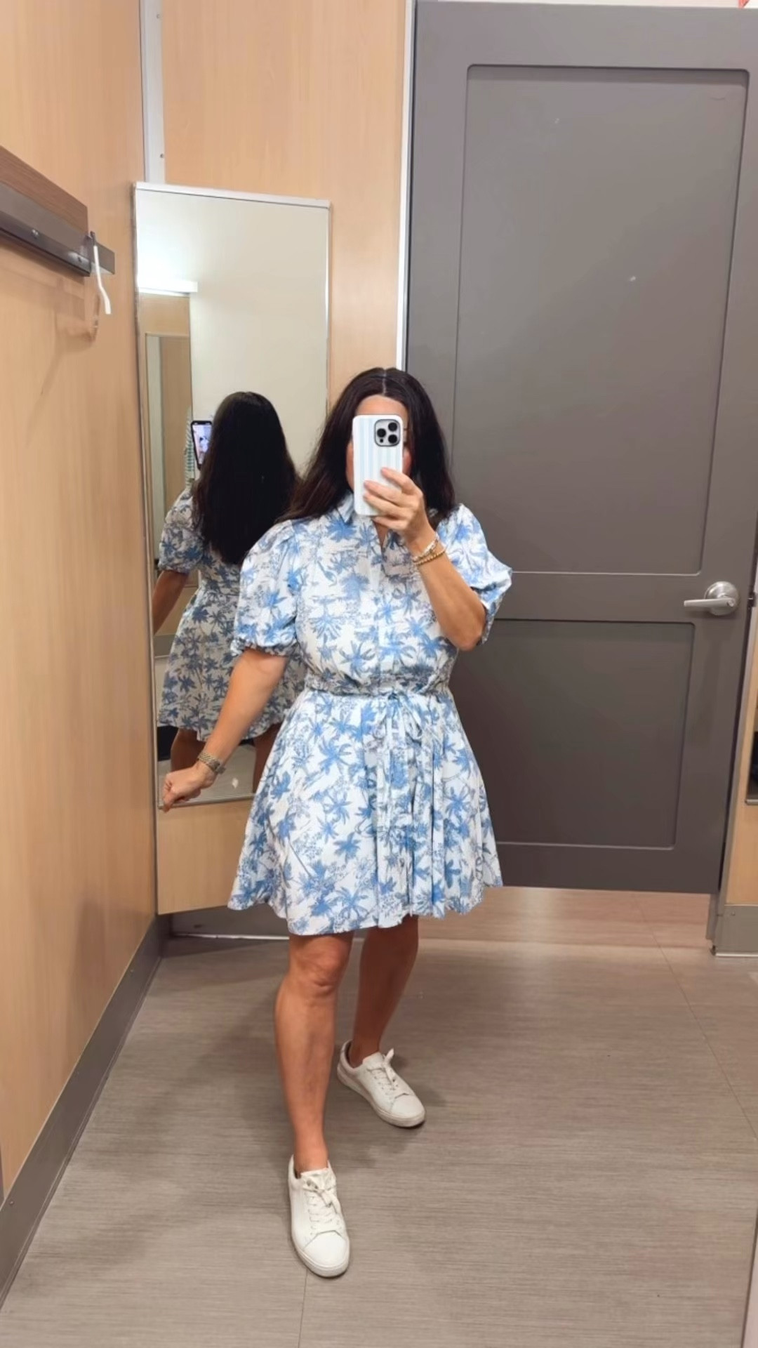 Easy spring outfit you can throw on and go 🤍 This blue and white floral mini dress is lightweight, flattering, and perfect for Easter Sunday or as a spring dress. Paired it with my go-to comfy sneakers for an effortless casual look that still feels put together. Can also be worn with sandals. Everything is affordable and easy to mix and match for spring and summer outfits. Sharing my other finds  Follow me on LTK for daily fashion, home decor & Amazon finds.

#LTKSaleAlert #LTKPetite #LTKootd