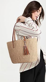 YXILEE Straw Bags For Women | M Size Travel Straw Totes Bag Woven Summer Handmade Shoulder Bag Ha... | Amazon (US)