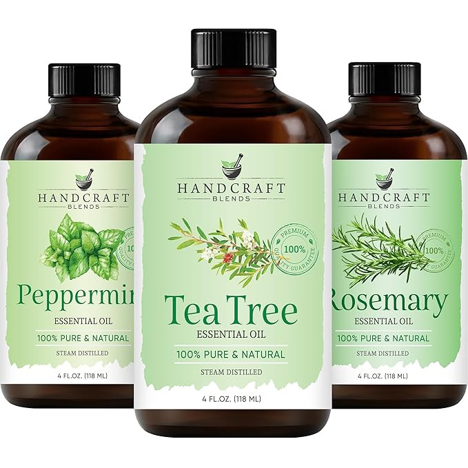 Handcraft Blends Rosemary Essential Oil, Peppermint and Tea Tree Essential Oil Set – Huge 4 Fl.... | Amazon (US)